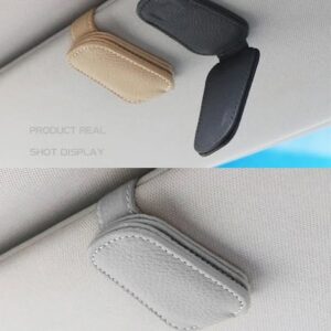 Glasses Holder Strong Magnetic Real Leather Eyeglasses Clip Sun Visor Sunglasses Clip