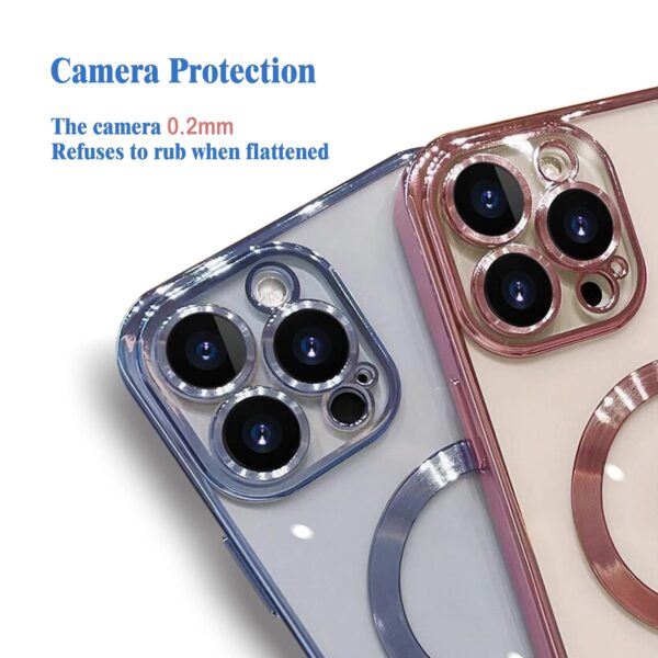 Electroplate Plated Mag Shockproof Safe Magnetic Cell Cover Magnet Phone Case for all iPhone 16 15 14 13 models - Image 3