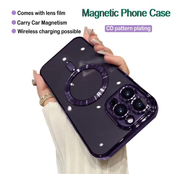 Electroplate Plated Mag Shockproof Safe Magnetic Cell Cover Magnet Phone Case for all iPhone 16 15 14 13 models - Image 6