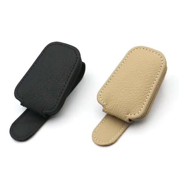 Glasses Holder Strong Magnetic Real Leather Eyeglasses Clip Sun Visor Sunglasses Clip - Image 7