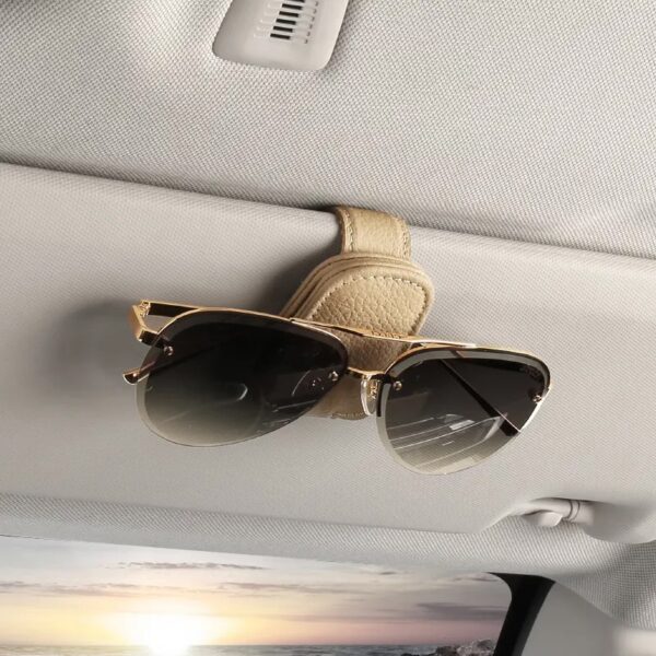 Glasses Holder Strong Magnetic Real Leather Eyeglasses Clip Sun Visor Sunglasses Clip - Image 9