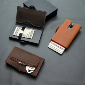 Leather Card Holder (3 colors: Black, Brown, Dark Brown)