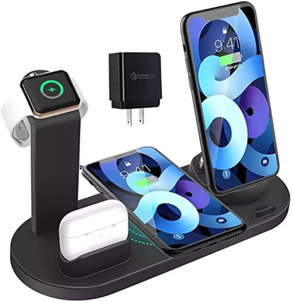 15W Dock Universal Charge 4 6 in 1 Fast Charger Stand Charging Wireless Charger 3in1 Station for iPhone AirPods IWatch Phone